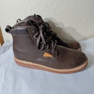 OluKai Kilakila Waterproof Lace-Up Brown Leather Waterproof Boot Men's Sz US 14